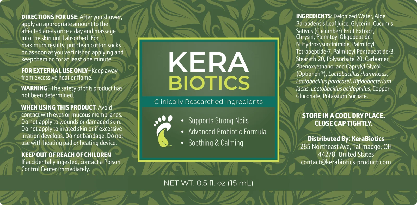 KeraBiotics supplement facts